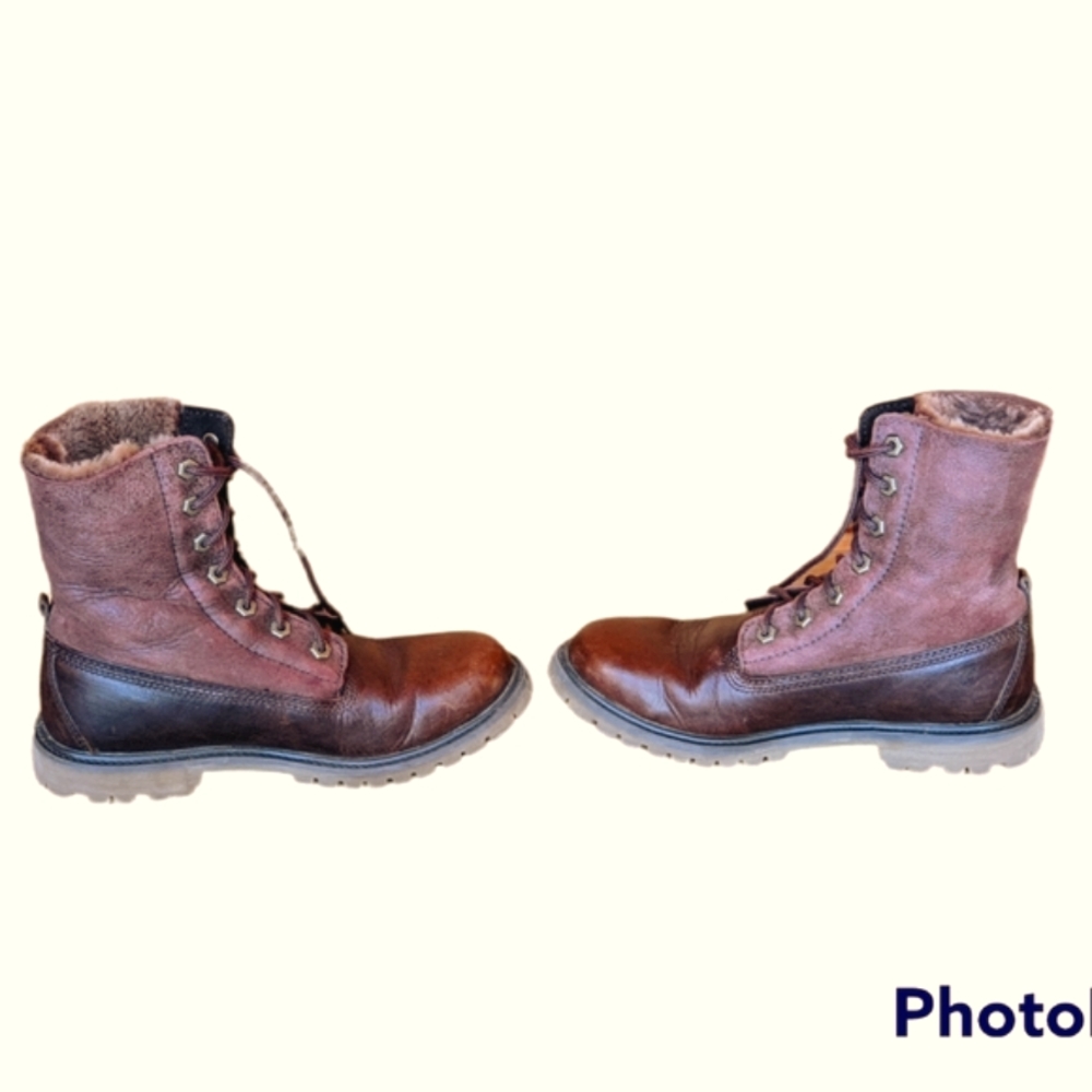 VGUC Brown TIMBERLAND Jayne Fold Down Roll Top Chunky Lug Sole Combat Bo… - Picture 5 of 11